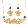 Hawaiian Jewelry Wholesale Hot Hawaiian Gold Plated Turtle Shell Pearl Set Alloy Necklace Sets for Women Girls Gift