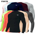 PASUXI Custom Mens White T-shirt Slim Quick Drying Fit Shirt Wholesale Sports Long Sleeve Color Round Neck Breathable Fabric