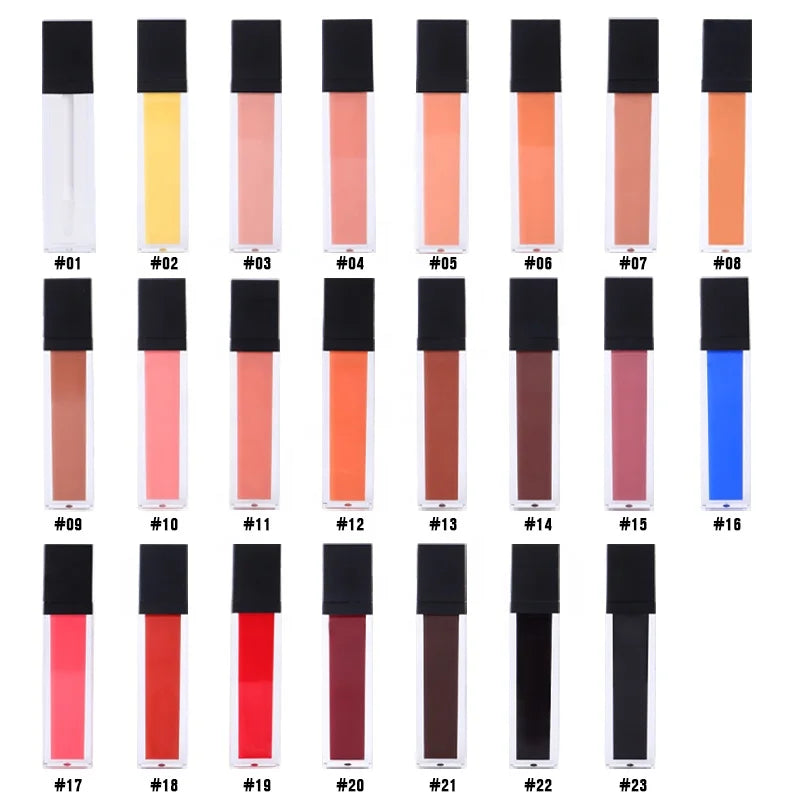 Black Tube Wholesale Vegan clear Glossy Private Label Lip Gloss Vendor