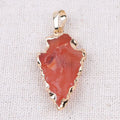 Natural Agate Black Obsidian Pendant for Children's Jewelry Making Healing Stone Pendant in Arrowhead Rough Design for Gifts