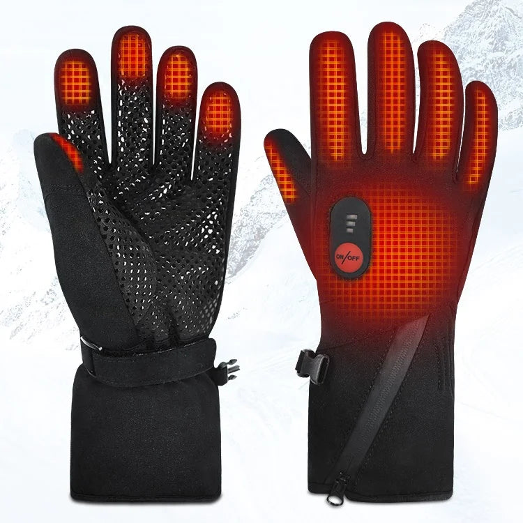 Bicycle Riding Soft Shell Anti Slip Winter Thin Outdoor Sporty Rechargeable Battery Thermo Electric Heated Gloves