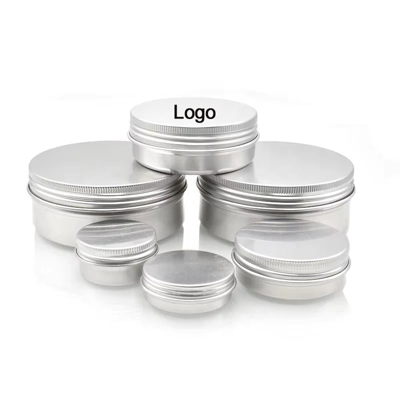 Free Sample Silver Round Aluminum Cosmetic Cream Container 10ml 30ml 60ml 100ml Aluminum Tins for Skin Care Cream