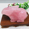Wholesale Natural Stone Dark pink Quartz Rabbit Animals Crystal Bunny Rose Rabbit Crystal Rabbit for Home Decoration