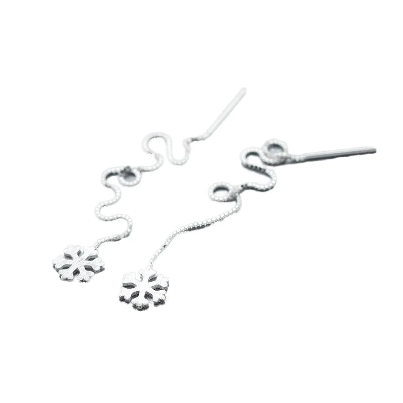 Wholesale Silver Tassel Earrings for Women Dazzling Semicircular Stud Earrings Ear Jewelry Pendientes Snow Earrings