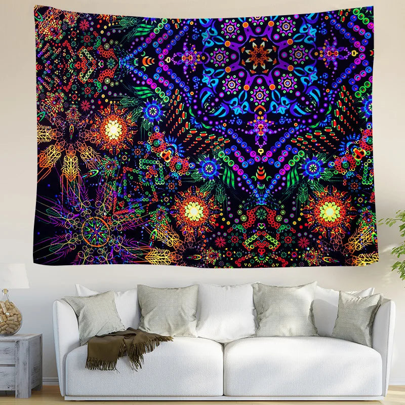 Sun Moon Tapestry Vintage Boho Tapestries Wall Hanging with Sunflowers Moth Constellation Aesthetic for Bedroom Dorm Living Room MegaBDM