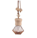 8ml Clear Empty Perfume Hanging Car Scent Wood  Auto Parfum Air Freshener Glass Bottles with Rearview Mirror Hanging Rope