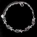 Sterling Silver 3*3mm Semi Mount Bracelet Empty Support Blank Claws Setting S925 Mountain Base Without Main Stone for Inlay DIY