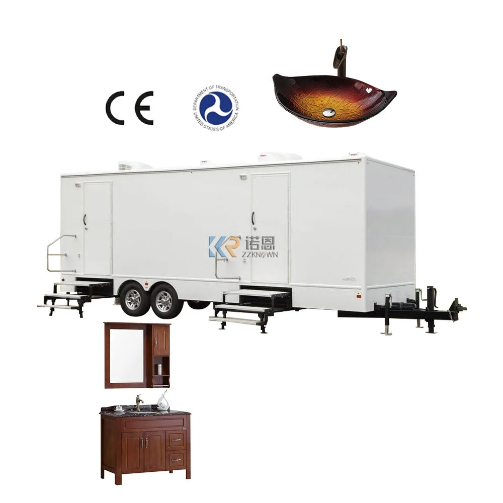 Portable Toliets Factory Portable Luxury Restroom Bus Toilet Pre Fabricated Houses With Trailer
