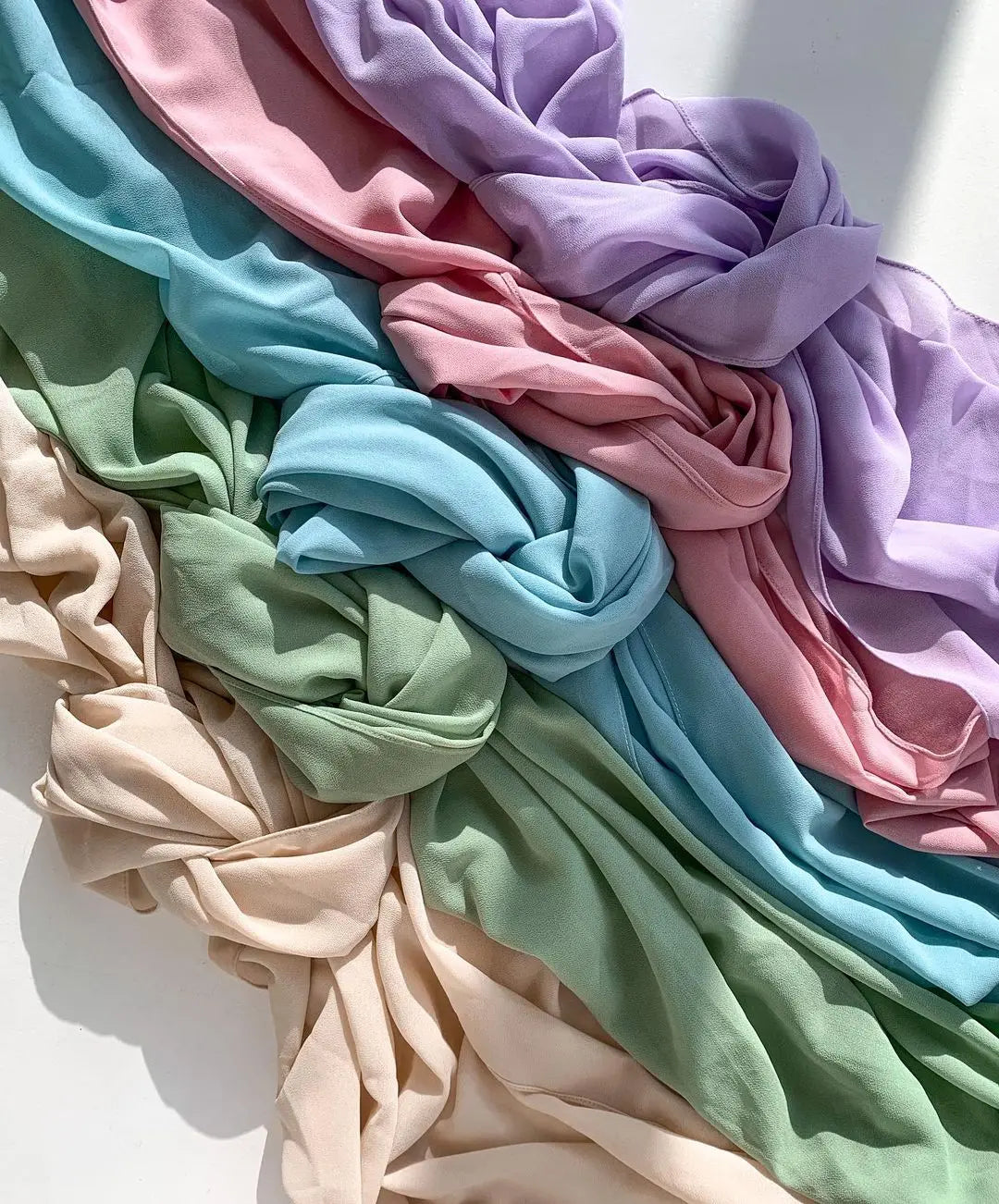 Quality Plain Chiffon Hijab for Muslim Women Neat Sewing Shawls Chiffon Scarf Hijab