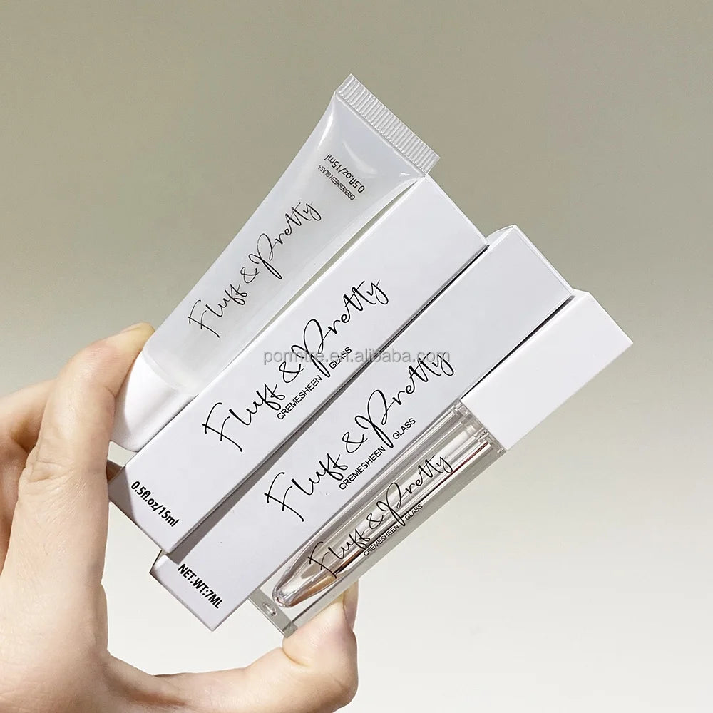 MOQ 50pcs Custom Private Label Paper Box Lipgloss Container Packaging Empty Custom Lip Gloss Tubes and Wand