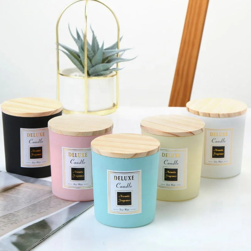 Empty Candle Jar with Lid Glass Candle Holders Lanterns Candle Jars 220ml 8OZ