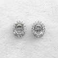 Sterling Silver 4*5/5*6/6*7/5*7/6*8/8*9/7*9/8*10mm Semi Mount Earring Empty Blank Set Holder Base Without Center Stone for Inlay