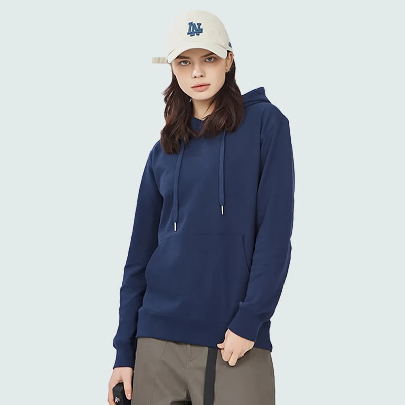 Premium-quality Custom-printed 100% Pure Cotton Winter ODM Casual Regular Fit Unisex Pullover Solid-color Pocket Hoodie
