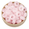 Natural Rose Quartz Amethyst Jade Large Hole Stone Beads Rondelle Gemstone Loose Beads for Jewelry Making Clothing Jewelry