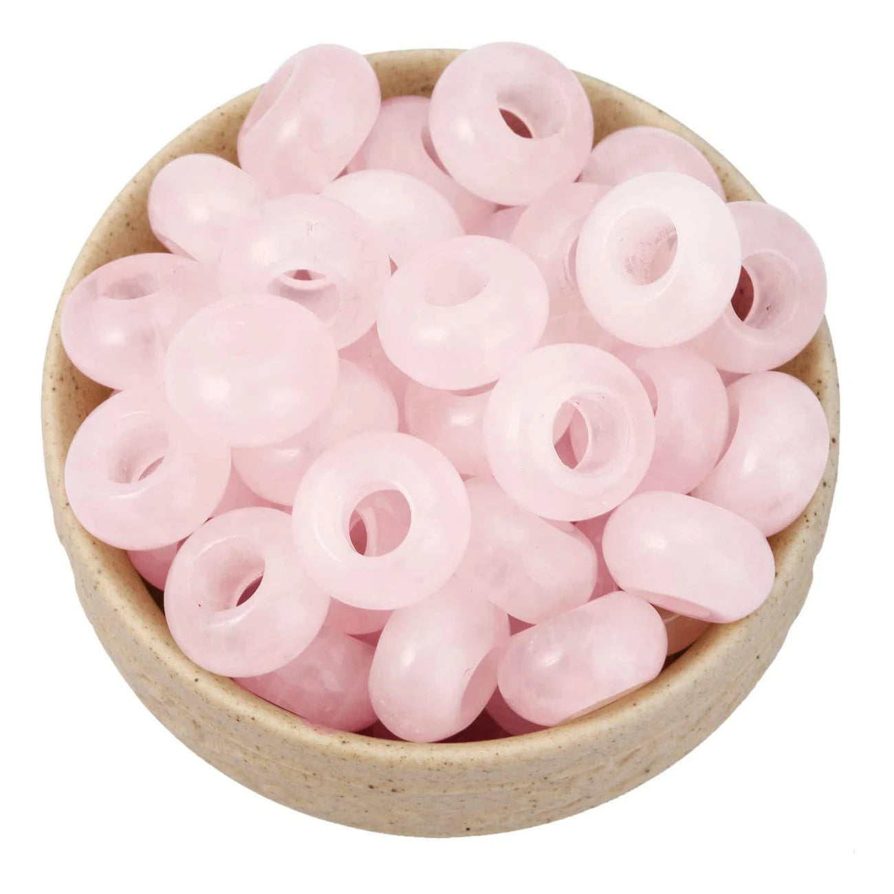 Natural Rose Quartz Amethyst Jade Large Hole Stone Beads Rondelle Gemstone Loose Beads for Jewelry Making Clothing Jewelry