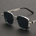 2025 New Trend Square UV400 Metal Rimless Sunglasses Custom Logo Designer Blue Sun Glasses Men Women High Quality Unisex Style