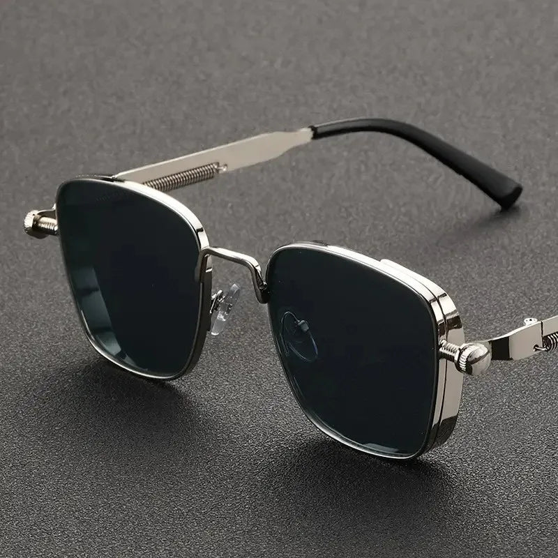 2025 New Trend Square UV400 Metal Rimless Sunglasses Custom Logo Designer Blue Sun Glasses Men Women High Quality Unisex Style
