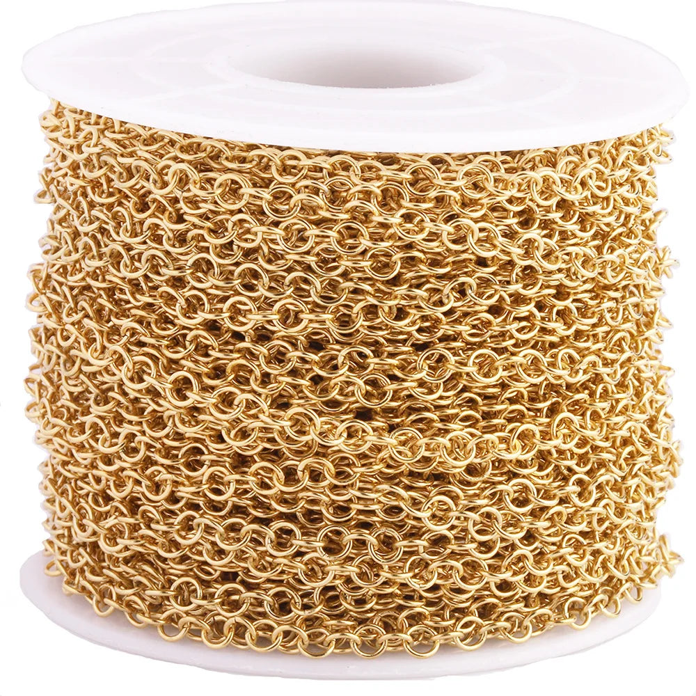 Fashion Hot Sales Stainless Steel Color Preserving Vacuum Plated Loop Chain for Jewelry Accessories