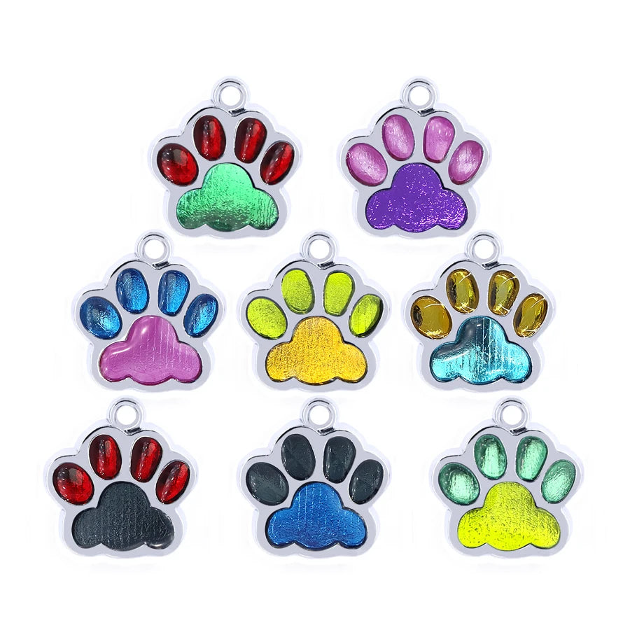 Wholesale  Jewelry Making DIY Pet Collar Chain Cell Phone Keychain Gift  Dog Cat Bear Paw Prints Necklace Pendant Hang Charms