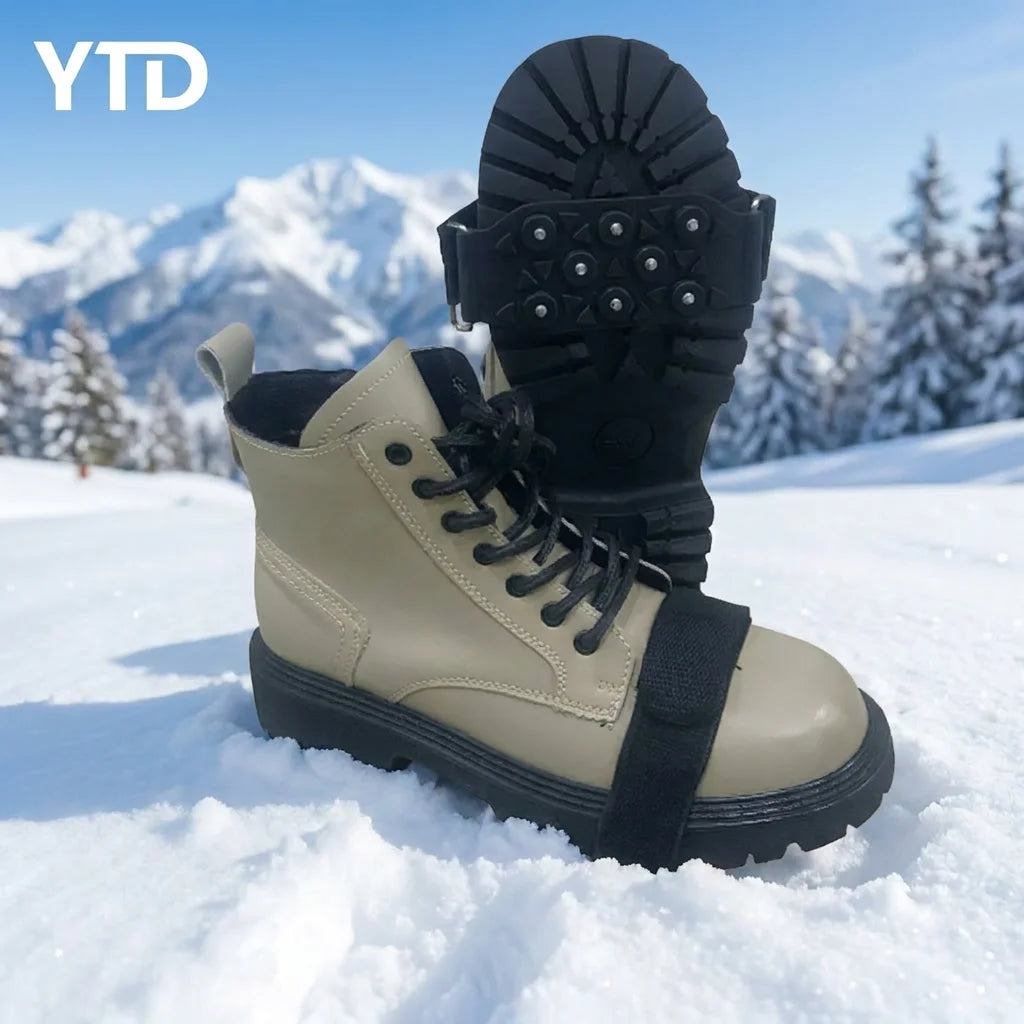 Anti-Slip Rubber Ice Cleats for Shoes-Lightweight Durable Traction CE/RoHS Certified Easy-On YTD Brand for Sports & Outdoor Use