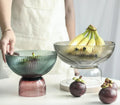 Asian Zen Eco-Friendly Light Luxury Glass Round Fruit Tray Storage Living Room Coffee Table Dried Fruit Plate