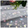 100% Polyester Tulle Mesh Fabric with Stars Colorful Printed Woven Pattern for Outdoor Wedding for Girls Warp Knitted Type