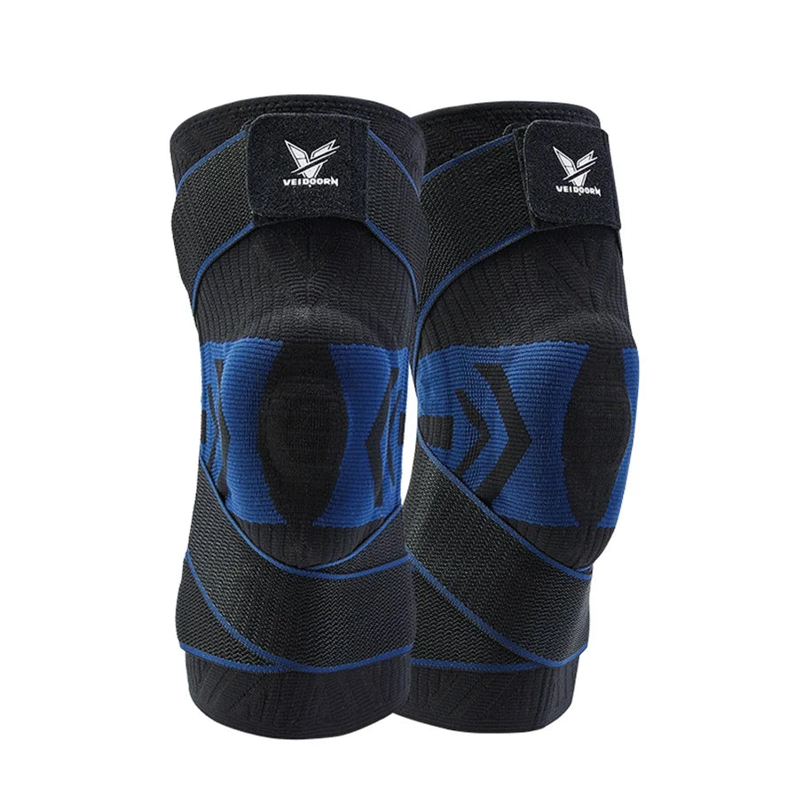 Veidoorn Custom Logo Knee Brace with Patella Gel Side Stabilizers Arthritis Running Shock Absorption Protection Knee Pads