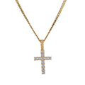 Men's Trendy Bling Link Chain Necklace Hip-Hop Style Cross Pendant Large Zircon Heart Shape Brass Cross for Anniversaries