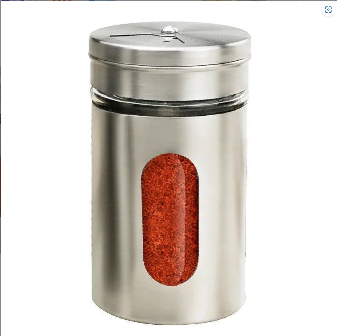 Armhouse Kitchen Decor Stainless Steel Lid Fixed Sugar Salt Pepper Shakers Dispenser