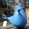 Outdoor Decoration Bronze Blue Color Abstract Bird Sculpture Statue for Sale
