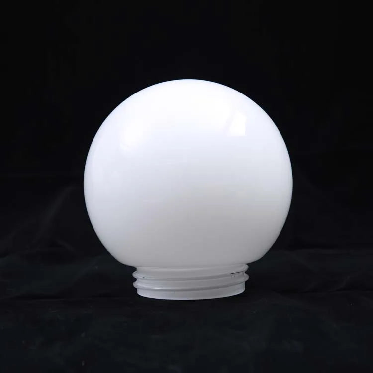 6'' Hand Blown Opal White Glass Garden Light Balls Glass Lamp Shade Replacement with 3.24 Inch Thread Neck