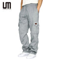 Oem Trending Products New Arrivals Custom Logo Men Casual Stretch Waist Loose Cargo Pants Multi Pocket Trousers