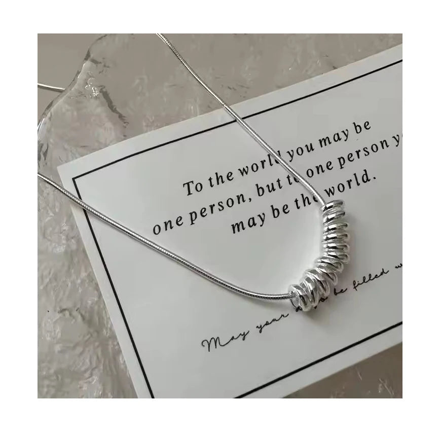 Fashion Snake Chain 925 Sterling Silver Wire Twist Choker Necklace for Women