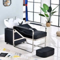 COBRIS Modern Luxury Salon Shampoo Chair with Leather Bowl Basin for Barber Shops