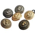 Retro England Style Lion Head Zinc Alloy Eco-Friendly Square Shank Button with Rhinestone Decorations for Suits & Overcoats