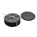 Wholesale Black Round Slate Coasters Set for Drink
