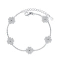 High Quality Sterling Silver Clover Lucky Bracelet Moissanite 925 Silver Fine Bracelet Wholesale Adjustable Custom Women Jewelry