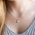 Ins Style Simple Moonstone Octagonal Diamond Necklace 18K Gold Plated Fashionable Pendant Necklace