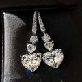 CAOSHI Luxury Heart Full Paved Sparkling Cubic Zirconia Gold Plated Earrings for Exquisite Women Wedding CZ Drop Earrings Custom