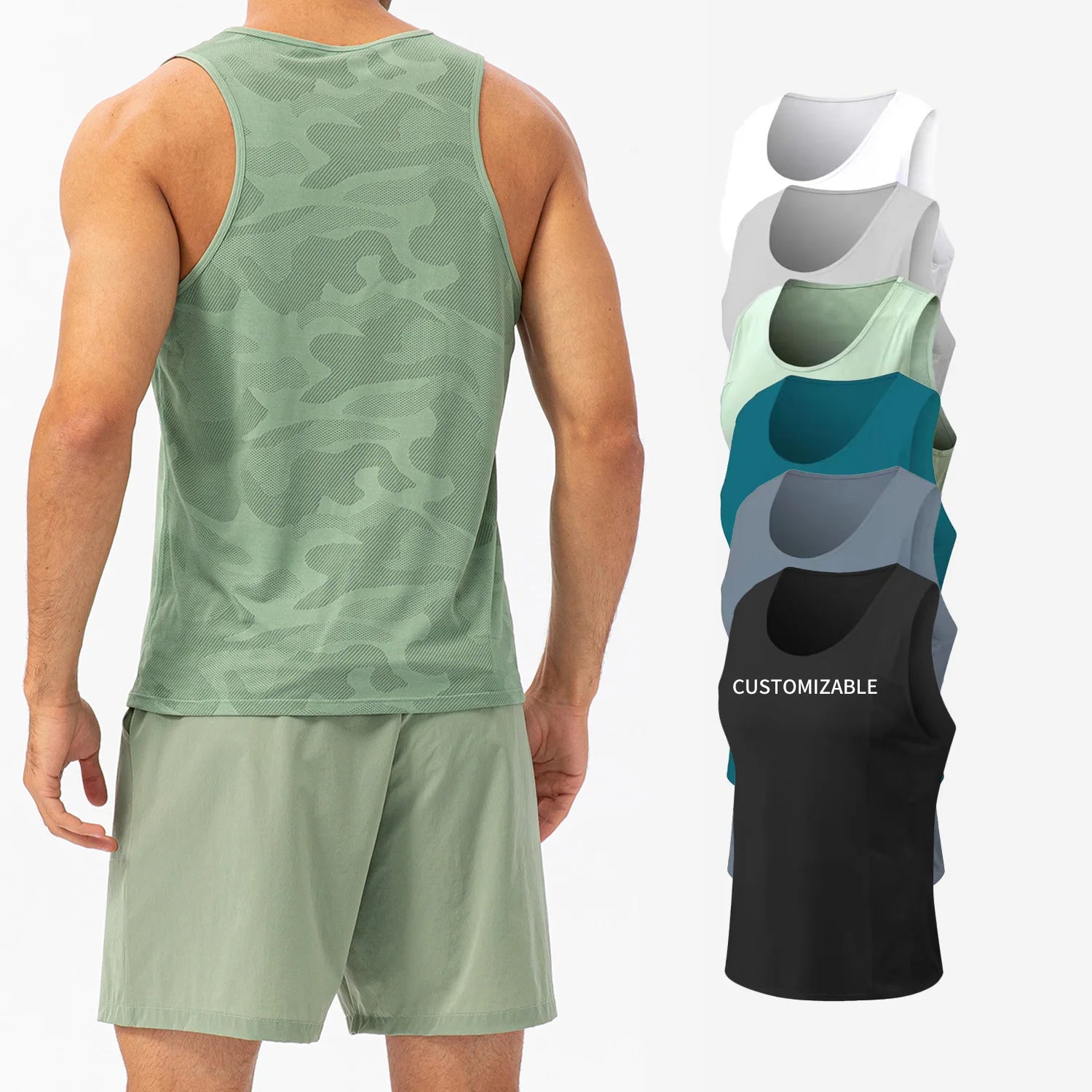 Wholesale Custom Men's Loose Breathable Sports Tank Top Outdoor Running Quick Drying Mesh High Elastic Sweat-wicking Gym Vest