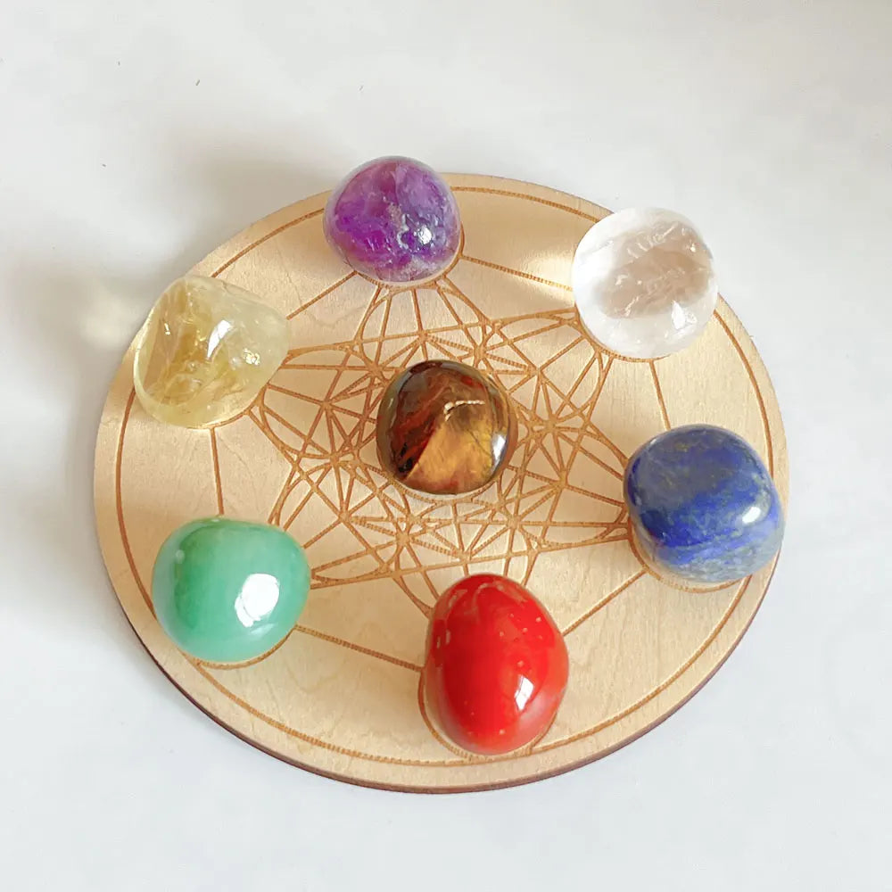 1-2cm 7 Chakra Tumbled Stone Travel Crystal Kit for Healing Meditation Polished Palm Gemstone Chakra Balance or Ritual