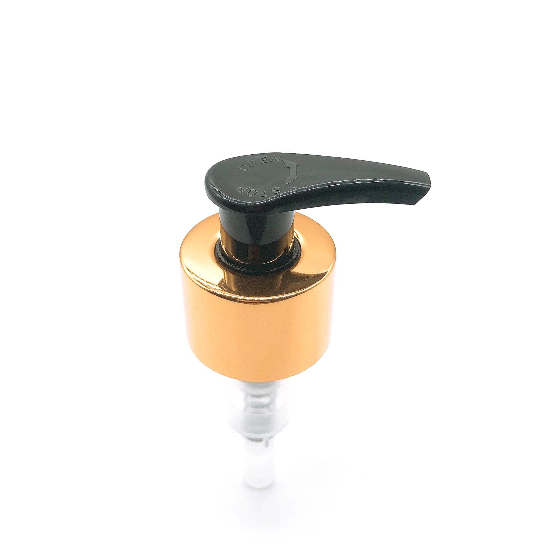 Bottle Pump  24/410 Aluminum Shiny Gold Neck and Black Head Dosage 2cc up Down  Lotion Pump