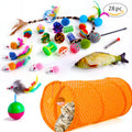 Hot Sale Eco-Friendly Plastic 21Pcs/Pack Retractable Cat Toy Wand & Tunnel with Feather Chaser for Cats