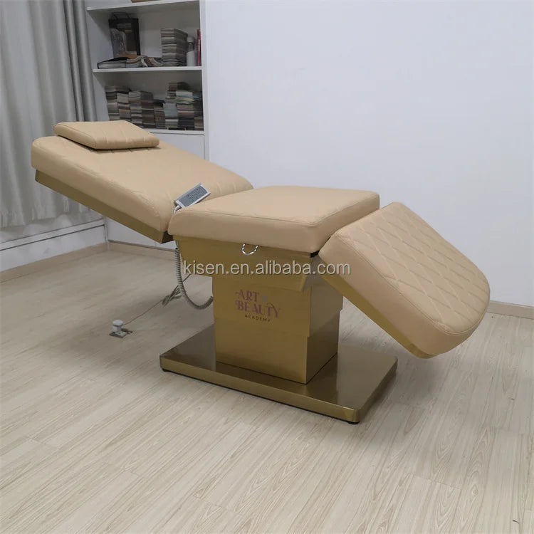 Kisen 2025 Cheap Price Beauty Salon Furniture Base Massage Bed Electric Regulation Spa Treatment Bed Massage Bed Table for Sale