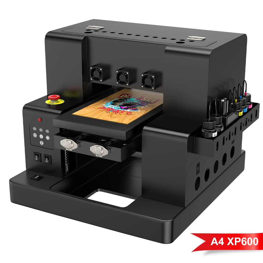 Home Use Mini Multifunctional Inkjet Printer Machine XP600 Acrylic Plate PVC Card Phone Case Printer A4 UV Printer