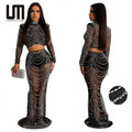 Liu Ming New Product 2023 Women s Sexy Elegant Rhinestone Birthday Outfits Party Club Night Long Skirt Set