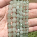 AsVrai U Natural Faceted Green Aventurine Stone Loose Spacer Bead Jewelry Making DIY Handmade Bracelet Necklace 6mm/8mm/10mm