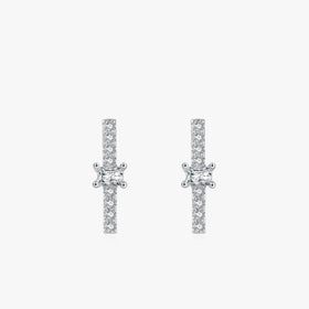 Ailmay 925 Sterling Silver Fashion Sparkling Rectangle Cubic Zirconia Stud Earrings for Women Wedding Engagement Jewelry Gift