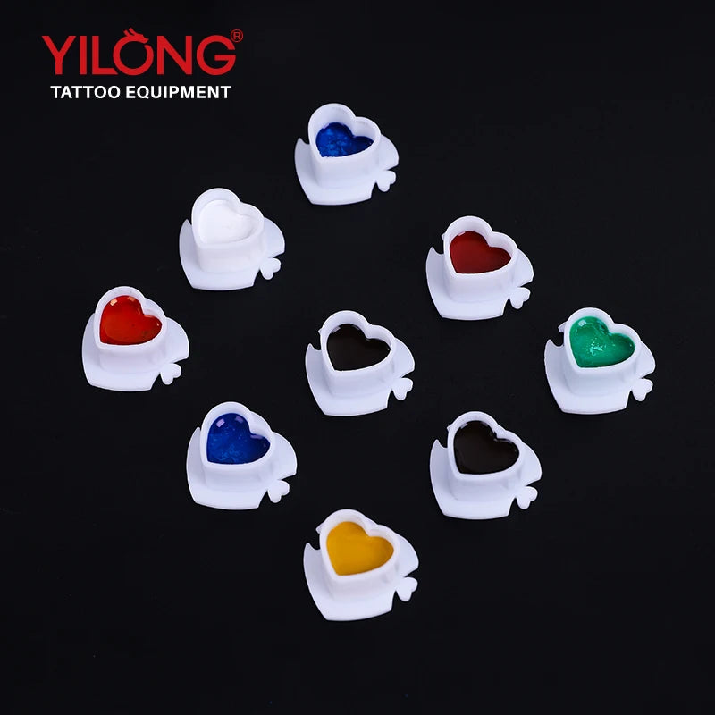 11 Colors Tattoo Ink Cups Wholesale Price Doll Cup Heart Shaped Ink Cup  Skull