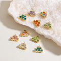 Mini Gold Plated Stainless Steel Diamond Charm Ins Fashion Colorful Trapezoidal Pendant for DIY Jewelry Findings 8x9mm